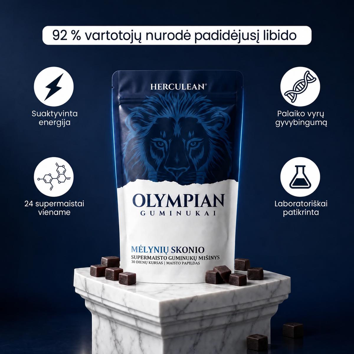 24 VIENAME SUPERMAISTO GUMINUKAI VYRAMS