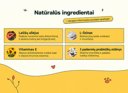 Natūralūs skanėstai katėms imunitetui stiprinti ir nuo niežulio