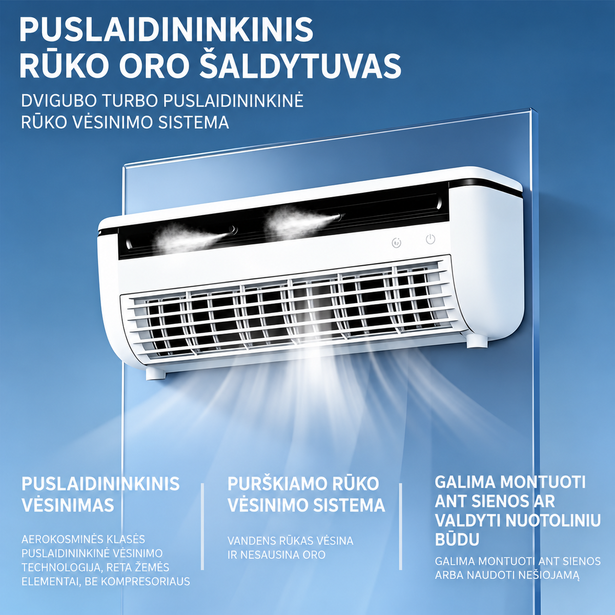 Nešiojamas drėkinantis vėsinimo ventiliatorius