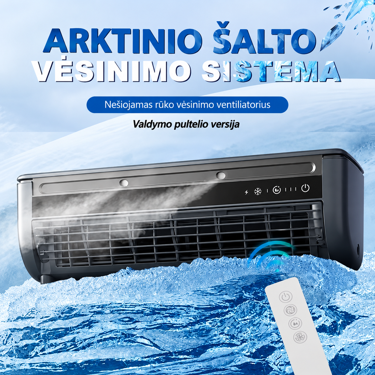 Nešiojamas drėkinantis vėsinimo ventiliatorius